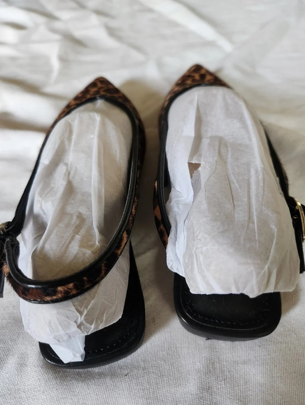 Marc Fisher LTD Gabraly Leopard Calf Hair Slingback Flats Pointed Toe 7